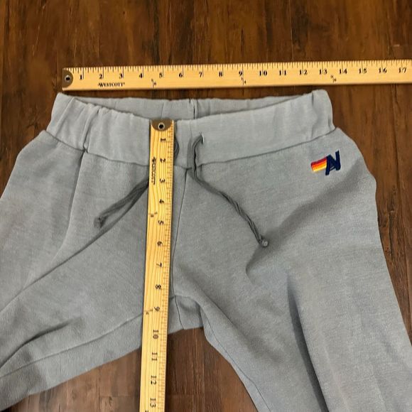 AVIATOR NATION Rainbow Ribbed Trim Sweatpants in Grey *RARE* - Picture 9 of 10